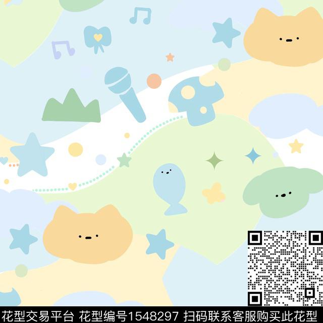 趣味童装小兔子数码印花华亿平台下载（图片编号: 1548297） - 瓦栏（Walan）