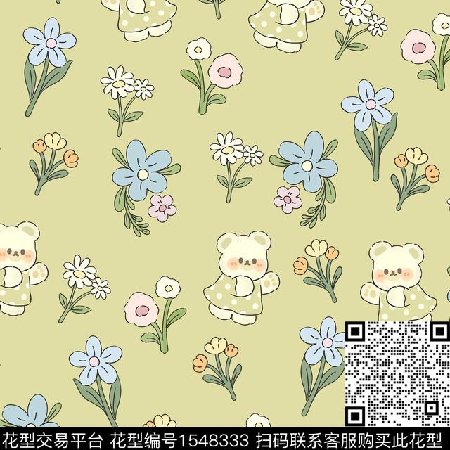 趣味童装小兔子数码印花华亿平台下载（图片编号: 1548333） - 瓦栏（Walan）