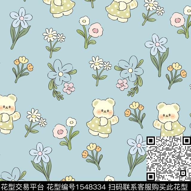 趣味童装小兔子数码印花华亿平台下载（图片编号: 1548334） - 瓦栏（Walan）