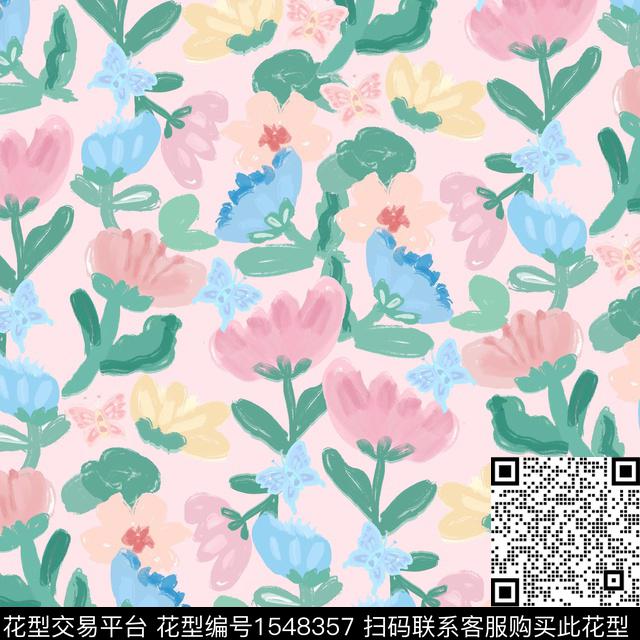 玫瑰花大花粉红数码印花华亿平台下载（图片编号: 1548357） - 瓦栏（Walan）