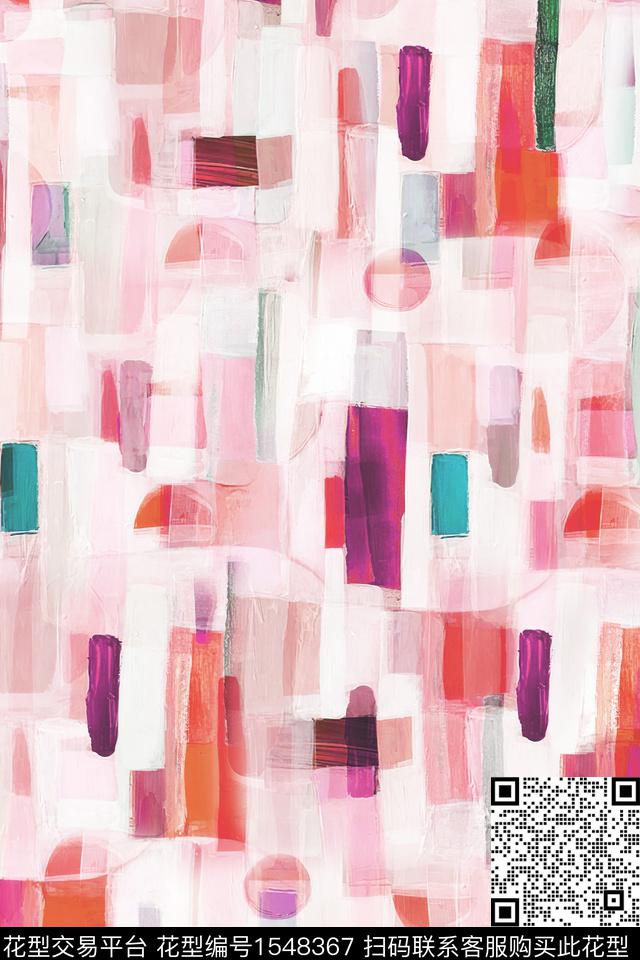 抽象几何肌理数码印花华亿平台下载（图片编号: 1548367） - 瓦栏（Walan）