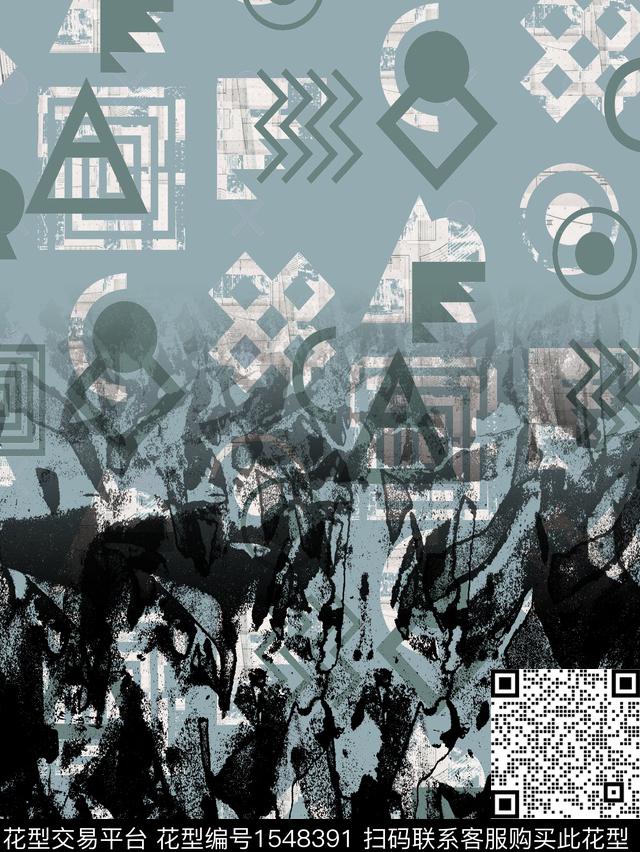 定位花抽象男装男装传统印花华亿平台下载（图片编号: 1548391） - 瓦栏（Walan）