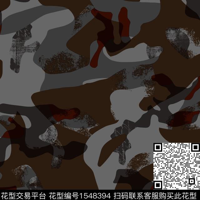 迷彩几何抽象男装传统印花华亿平台下载（图片编号: 1548394） - 瓦栏（Walan）