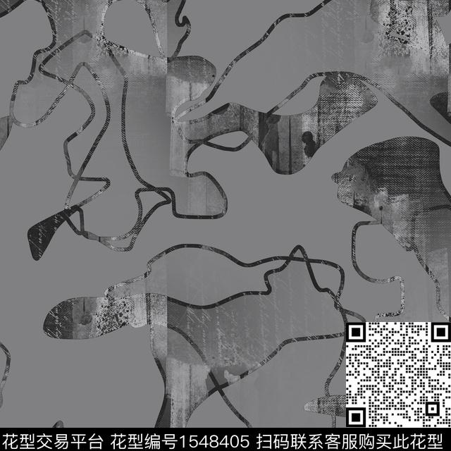 线条几何抽象男装传统印花华亿平台下载（图片编号: 1548405） - 瓦栏（Walan）