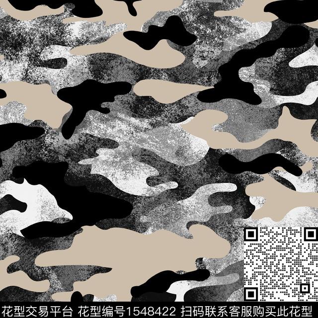 迷彩肌理抽象男装数码印花华亿平台下载（图片编号: 1548422） - 瓦栏（Walan）