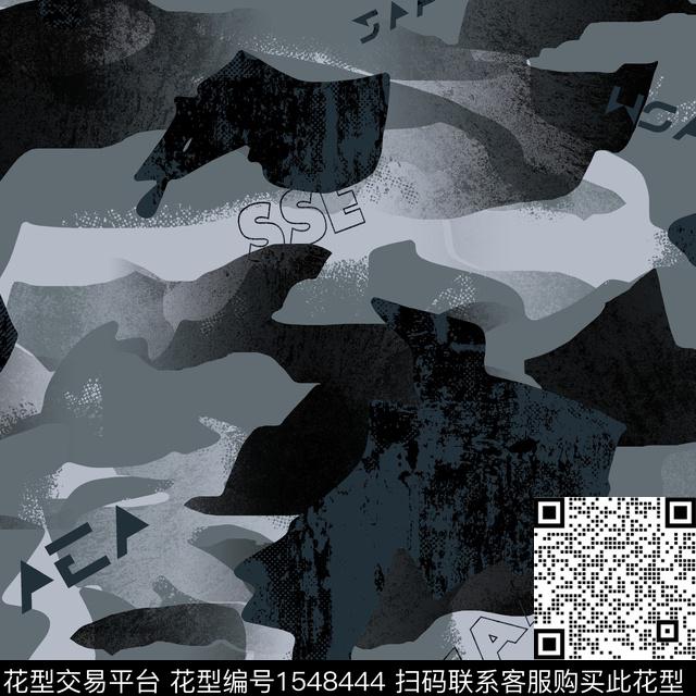 迷彩几何抽象男装传统印花华亿平台下载（图片编号: 1548444） - 瓦栏（Walan）