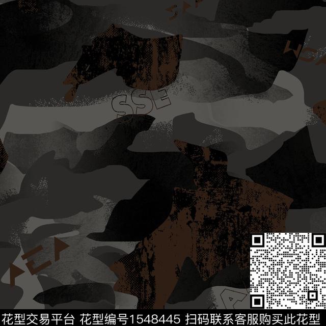 迷彩几何抽象男装传统印花华亿平台下载（图片编号: 1548445） - 瓦栏（Walan）