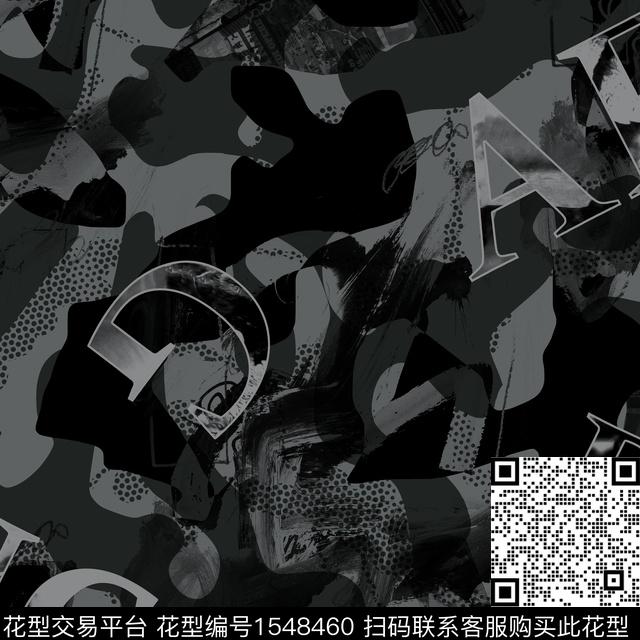 字母几何男装传统印花华亿平台下载（图片编号: 1548460） - 瓦栏（Walan）