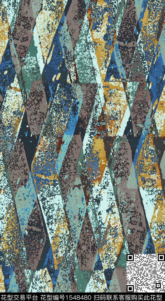 肌理抽象几何数码印花华亿平台下载（图片编号: 1548480） - 瓦栏（Walan）