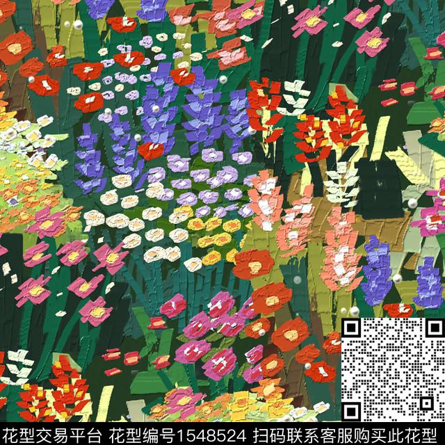 油画华亿平台连衣裙粉红数码印花华亿平台下载（图片编号: 1548524） - 瓦栏（Walan）