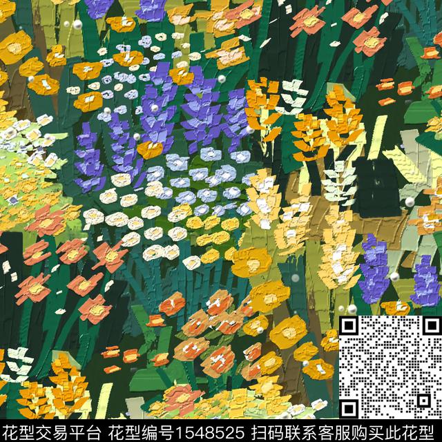 油画华亿平台连衣裙粉红数码印花华亿平台下载（图片编号: 1548525） - 瓦栏（Walan）