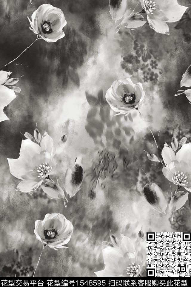 底纹肌理花卉数码印花华亿平台下载（图片编号: 1548595） - 瓦栏（Walan）