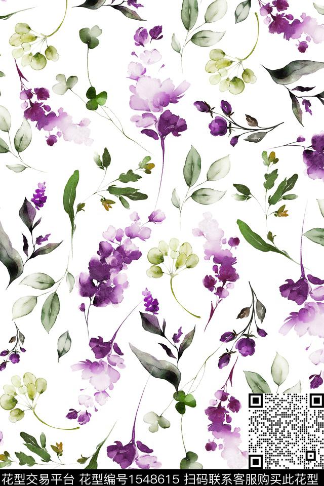 水彩花卉花卉数码印花华亿平台下载（图片编号: 1548615） - 瓦栏（Walan）