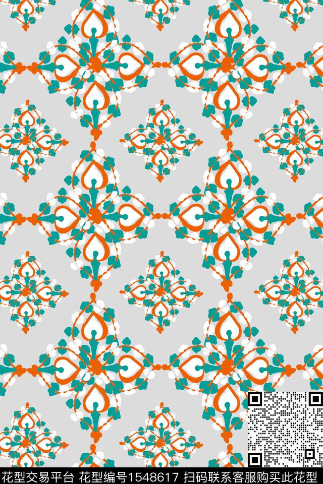 花纹抽象花卉重复数码印花华亿平台下载（图片编号: 1548617） - 瓦栏（Walan）