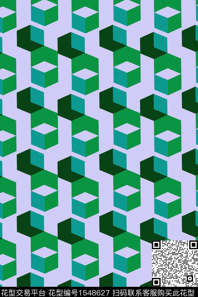 绿色时尚格子数码印花华亿平台下载（图片编号: 1548627） - 瓦栏（Walan）
