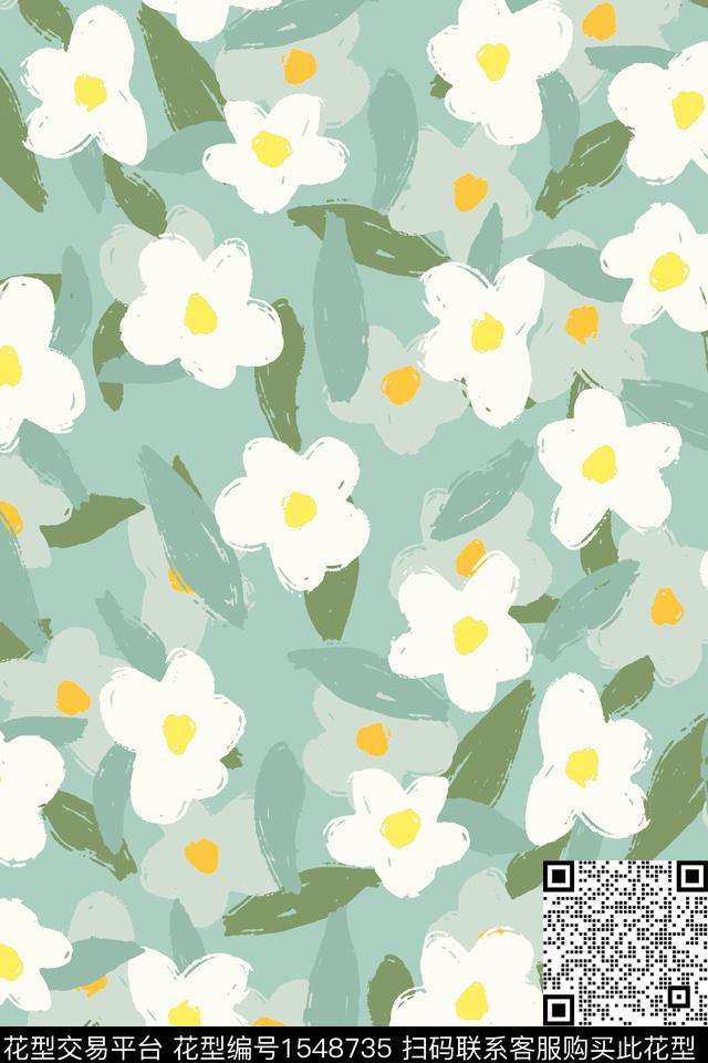 碎花花卉春夏华亿平台数码印花华亿平台下载（图片编号: 1548735） - 瓦栏（Walan）