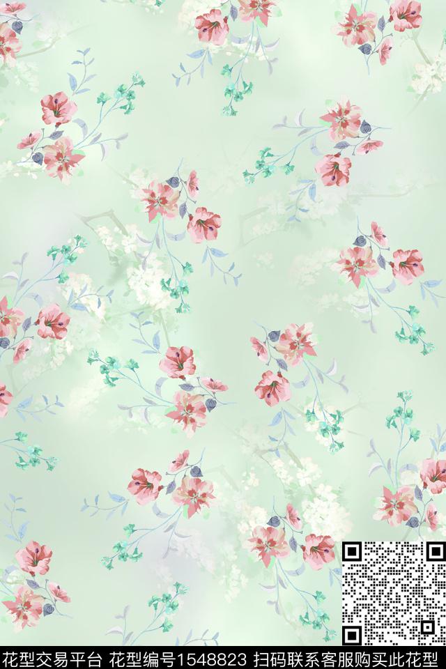 花卉小碎花影花数码印花华亿平台下载（图片编号: 1548823） - 瓦栏（Walan）