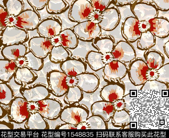 民族风抽象女装数码印花华亿平台下载（图片编号: 1548835） - 瓦栏（Walan）