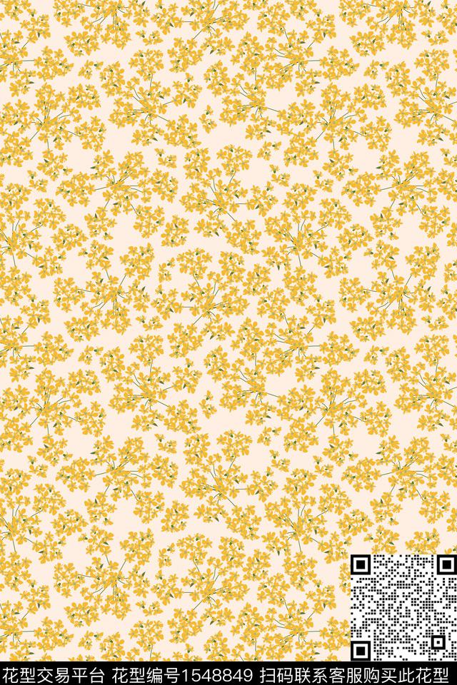 满版散花时尚小碎花数码印花华亿平台下载（图片编号: 1548849） - 瓦栏（Walan）