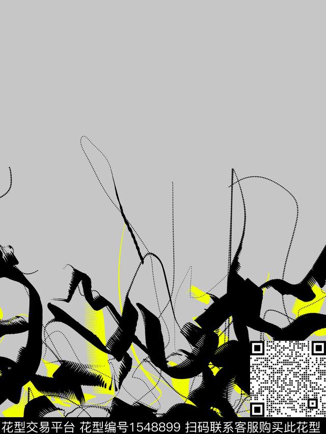 线条定位花抽象男装传统印花华亿平台下载（图片编号: 1548899） - 瓦栏（Walan）