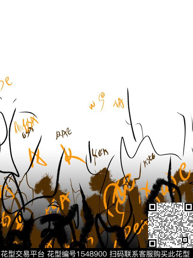 线条定位花字母数码印花华亿平台下载（图片编号: 1548900） - 瓦栏（Walan）