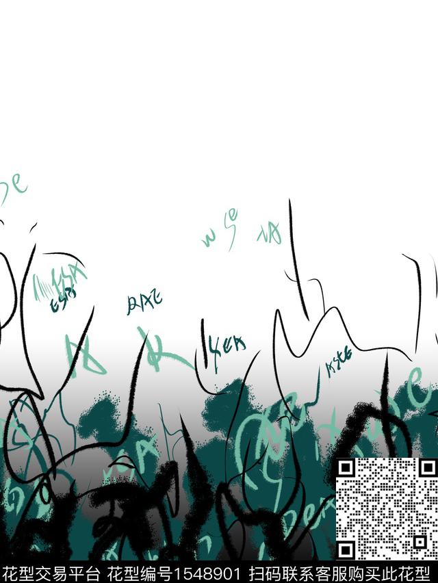 线条定位花抽象男装传统印花华亿平台下载（图片编号: 1548901） - 瓦栏（Walan）