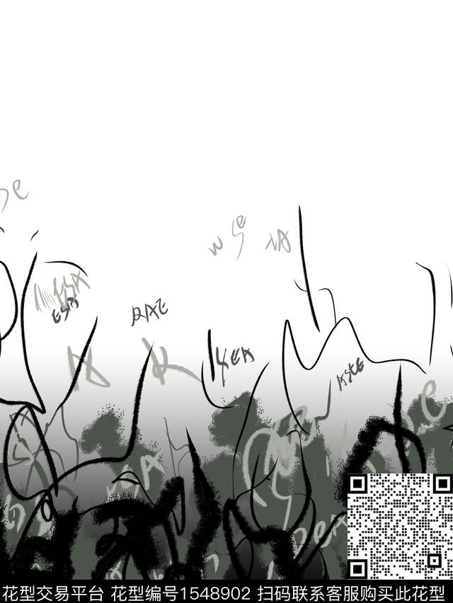 线条定位花抽象男装传统印花华亿平台下载（图片编号: 1548902） - 瓦栏（Walan）