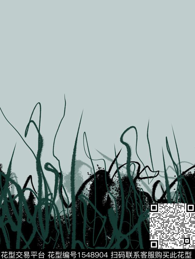 线条定位花抽象男装传统印花华亿平台下载（图片编号: 1548904） - 瓦栏（Walan）