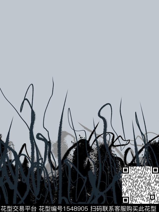 线条定位花抽象男装数码印花华亿平台下载（图片编号: 1548905） - 瓦栏（Walan）