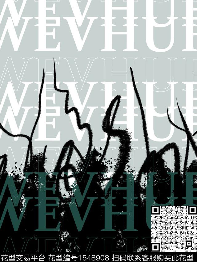 字母定位抽象男装数码印花华亿平台下载（图片编号: 1548908） - 瓦栏（Walan）