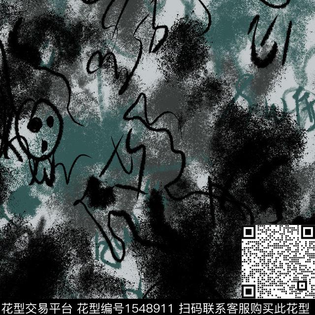 肌理字母涂鸦数码印花华亿平台下载（图片编号: 1548911） - 瓦栏（Walan）