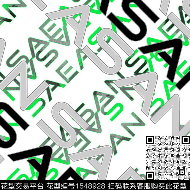 字母几何抽象男装传统印花华亿平台下载（图片编号: 1548928） - 瓦栏（Walan）