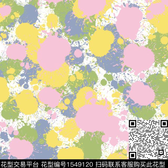 抽象墨迹泼墨数码印花华亿平台下载（图片编号: 1549120） - 瓦栏（Walan）