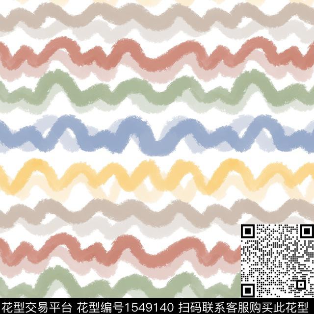 条纹波浪线炫彩传统印花华亿平台下载（图片编号: 1549140） - 瓦栏（Walan）