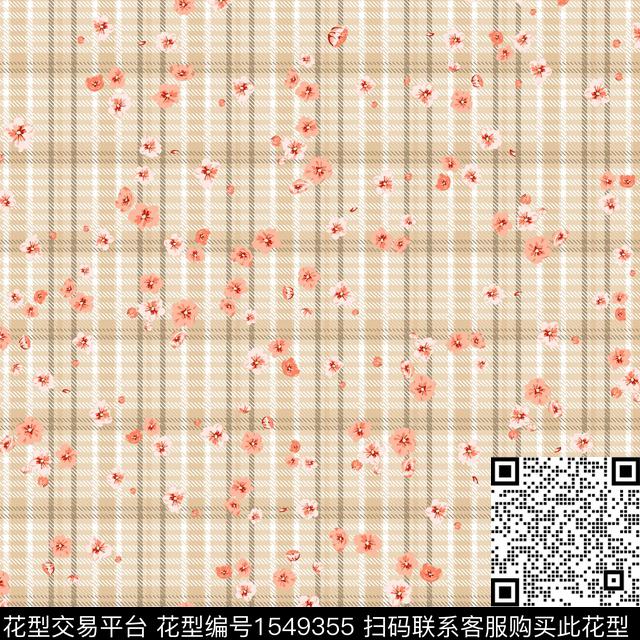 小碎花格子花卉数码印花华亿平台下载（图片编号: 1549355） - 瓦栏（Walan）