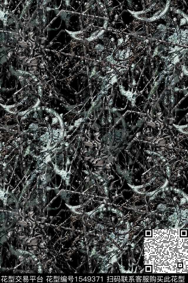 抽象肌理男装数码印花华亿平台下载（图片编号: 1549371） - 瓦栏（Walan）