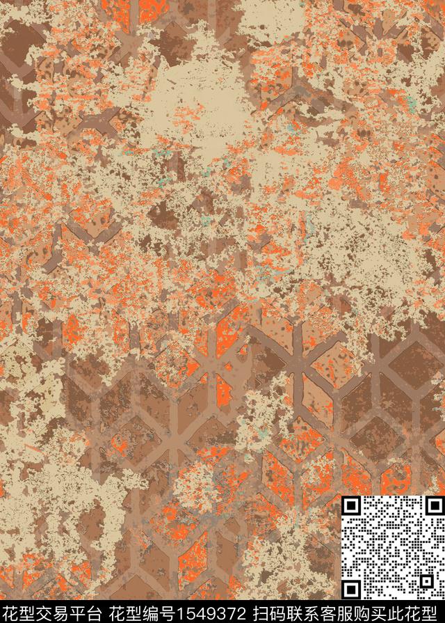 肌理几何抽象数码印花华亿平台下载（图片编号: 1549372） - 瓦栏（Walan）