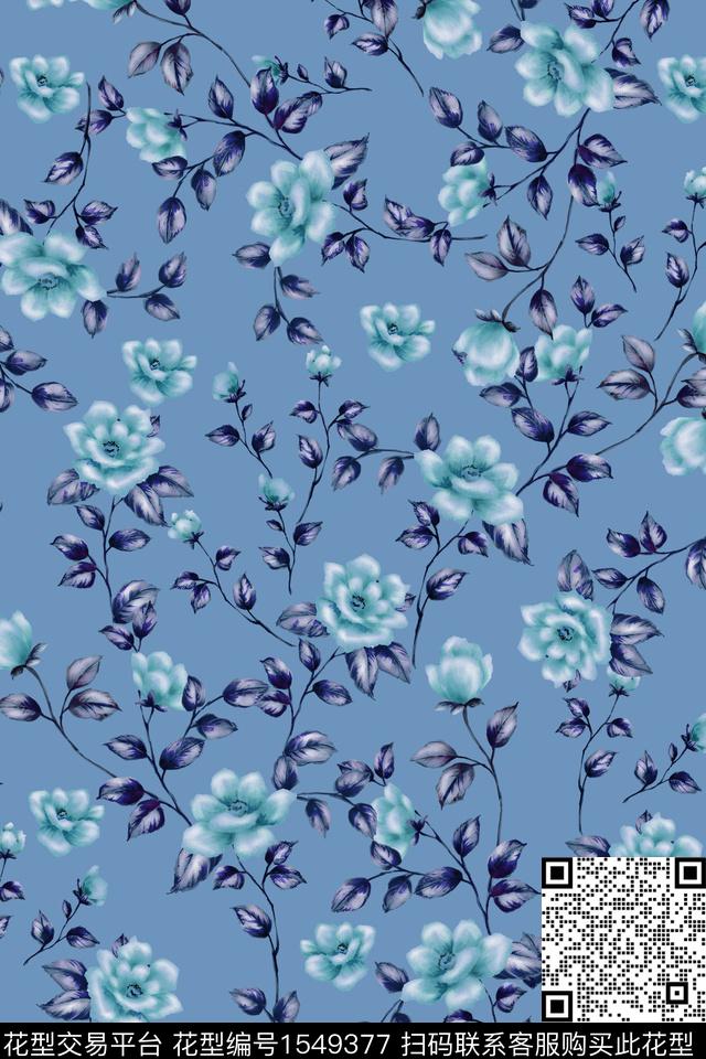 潮牌大牌风小碎花数码印花华亿平台下载（图片编号: 1549377） - 瓦栏（Walan）