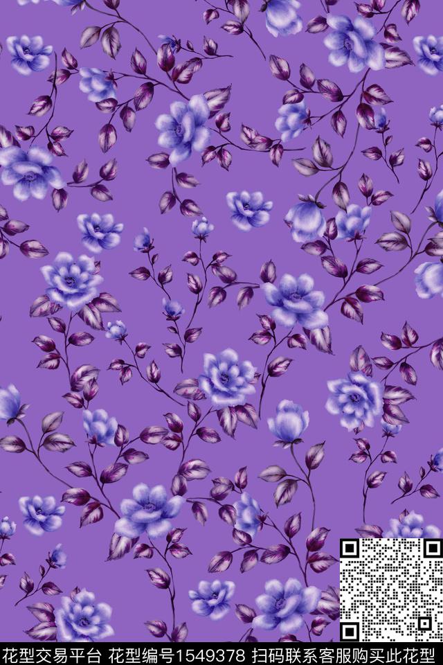 潮牌大牌风小碎花数码印花华亿平台下载（图片编号: 1549378） - 瓦栏（Walan）