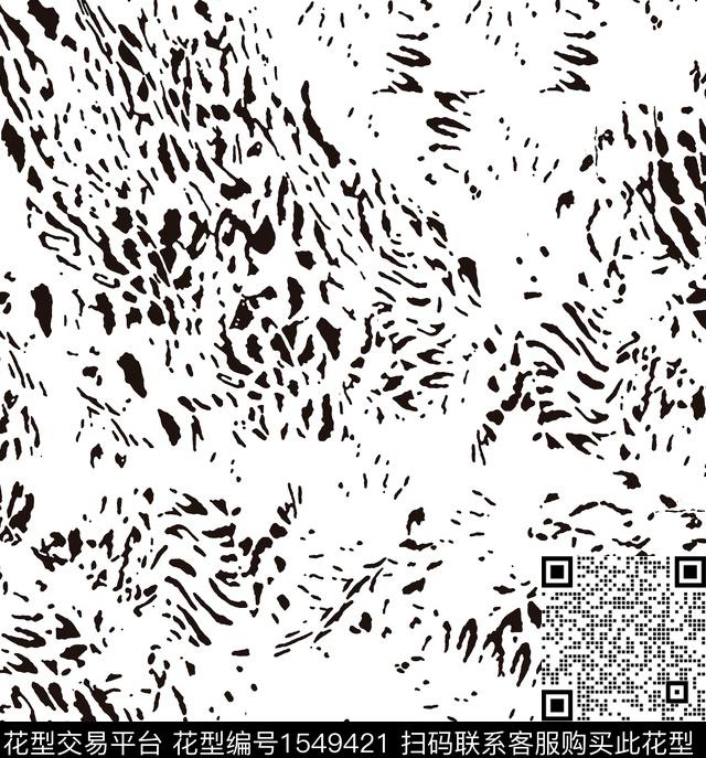 动物纹豹纹黑白数码印花华亿平台下载（图片编号: 1549421） - 瓦栏（Walan）