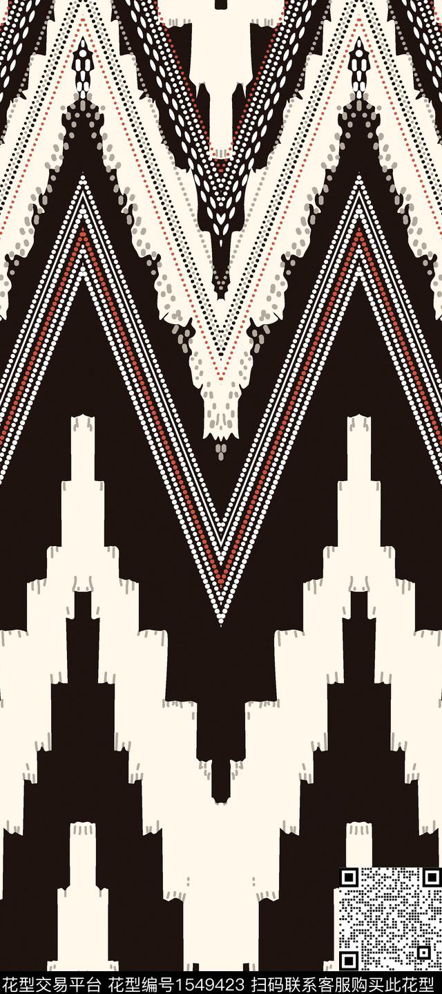 民族风几何数码印花华亿平台下载（图片编号: 1549423） - 瓦栏（Walan）