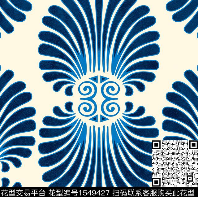 几何花卉抽象数码印花华亿平台下载（图片编号: 1549427） - 瓦栏（Walan）