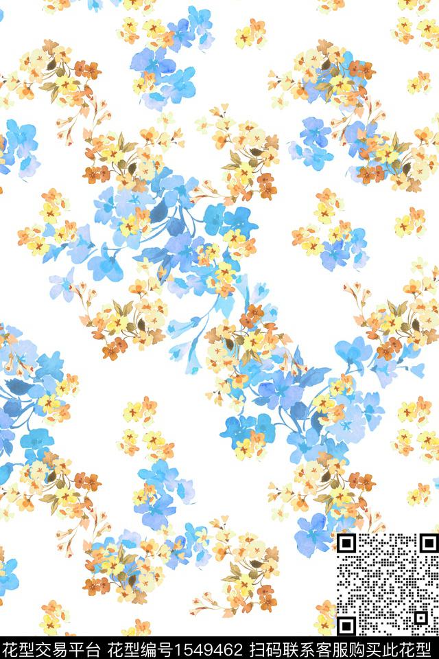 花卉清爽小碎花数码印花华亿平台下载（图片编号: 1549462） - 瓦栏（Walan）