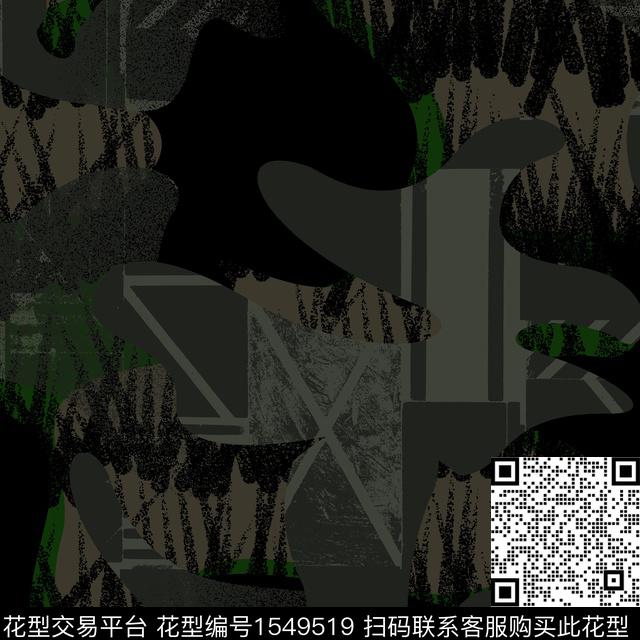 几何抽象男装男装数码印花华亿平台下载（图片编号: 1549519） - 瓦栏（Walan）