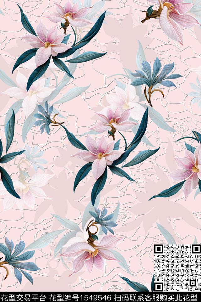 线条浮雕女装数码印花华亿平台下载（图片编号: 1549546） - 瓦栏（Walan）