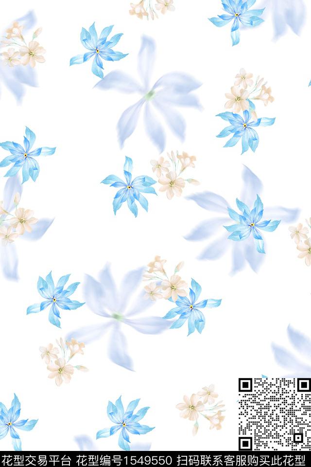 花卉碎花年轻女性数码印花华亿平台下载（图片编号: 1549550） - 瓦栏（Walan）