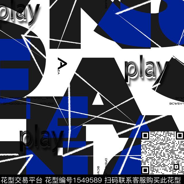 线条几何抽象男装传统印花华亿平台下载（图片编号: 1549589） - 瓦栏（Walan）