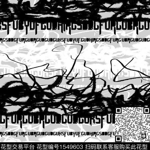 字母定位抽象男装数码印花华亿平台下载（图片编号: 1549603） - 瓦栏（Walan）