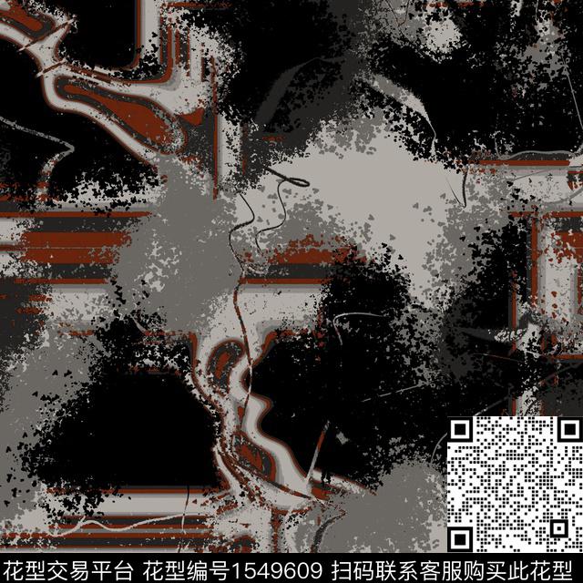 线条肌理抽象男装数码印花华亿平台下载（图片编号: 1549609） - 瓦栏（Walan）