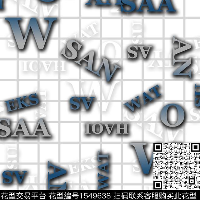 字母格子男装数码印花华亿平台下载（图片编号: 1549638） - 瓦栏（Walan）